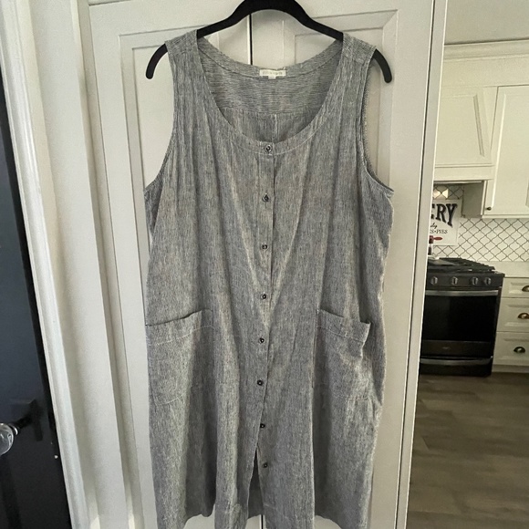 Eileen fisher  hemp blend organic button down dress - Picture 1 of 2
